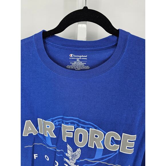 Champion Athletic Apparel Men's Blue Air Force Falcon Football T-Shirt Size XL - Picture 3 of 4